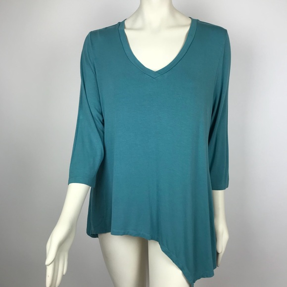 LOGO by Lori Goldstein Tops - 🔥LOGO Lori Goldstein | 3/4 Sleeve V Neck Tee Teal
